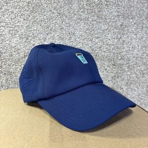 Caribou Coffee Hat Cap Strap Back Mens One Size Blue Twill Slogan Logo